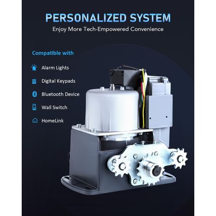 CO-Z 1400Lb Sliding Gate Opener Hardware Security System Kit for Sliding Gates u