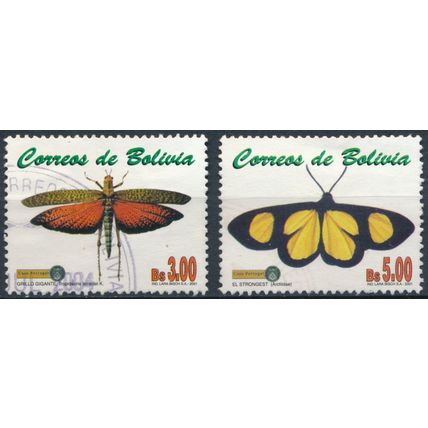 Butterflies & Insects: 3b & 5b - Bolivia 2001 - FH - MiNr 1490 & 1492