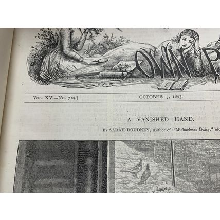 1893-94 "THE GIRL'S OWN ANNUAL" VOL 15 ILLUSTRATED 2.1kg HARDBACK BOOK (EV3)