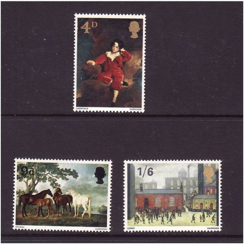 GREAT BRITAIN 1967 BRITISH PAINTINGS SG748 / 750 SET 3 VALS U/M MINT #1