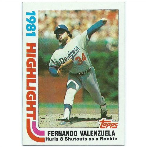 1982 Topps - #6 - Fernando Valenzuela HL