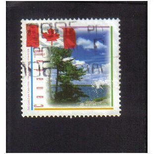 1995 canada national flag over lake 43c f/u sg1630