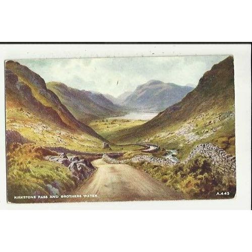 A445 KIRKSTONE PASS & BROTHERS WATER Valentine "Art Colour" Postcard