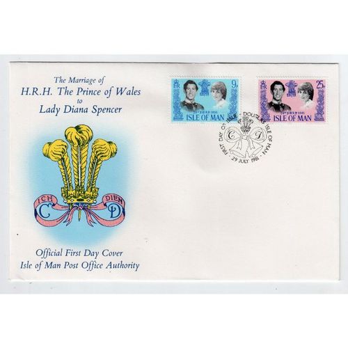 ISLE OF MAN MARRIAGE DIANA 1981 , FIRST DAY COVER FINE USED ..(B3)