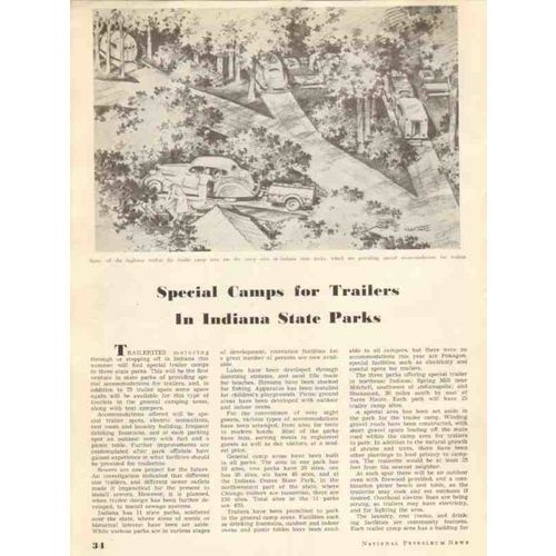 special trailer camps 1937 indiana state parks travel vintage article