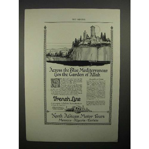 1923 French Line Ad - Lies the Garden Of Allah