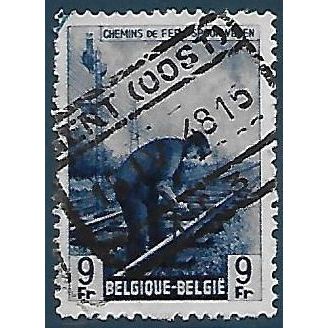 Belgium Epm Mi 270: 9 Fr. deep blue Railway Parcel Stamp: Platelayer