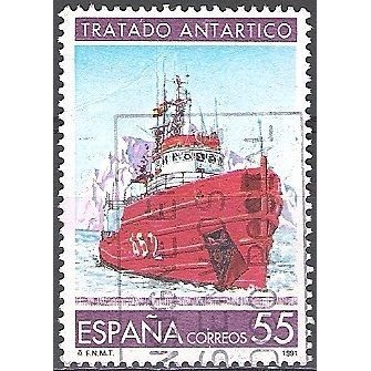 España 1991 Michel 3024 O Cote (2008) 0.20 Euro 30 Ans traite de l'antarctique