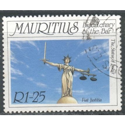 Mauritius stamps 1987 - R1.25 - Statue Of Justice