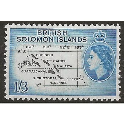 Solomon Islands 1960 SG91b 1/3d Black & Blue Unmounted Mint ..