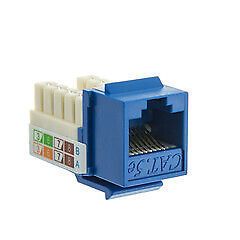 Slimline Cat5e Keystone Jack, Blue, RJ45 Female to 110 Punch Down