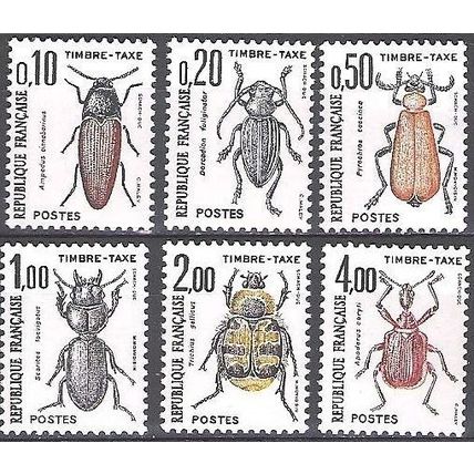 France 1982 Michel Taxe 106 - 111 Neuf ** Cote (2008) 4.40 € Coléoptères