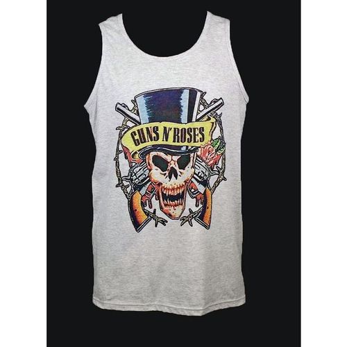 Guns'n'roses T-shirt Vest Grey Medium 1980s Metal ROCK Festival Band Tank Top M