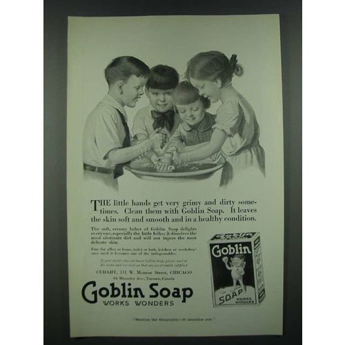1919 Goblin Soap Ad - Little Hands Get Very Grimy