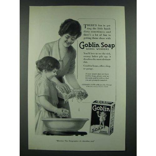 1919 Goblin Soap Ad - There's Fun in Getting Little Hands Dirty