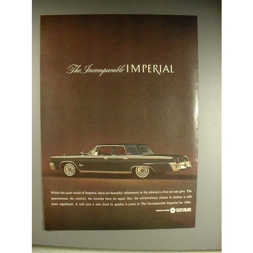 1964 Chrysler Imperial Car Ad - Incomparable