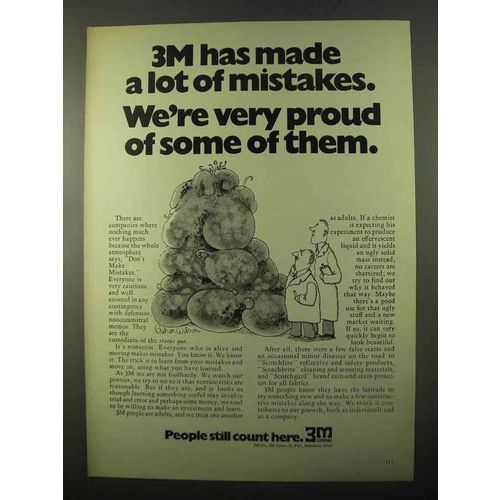 1971 3M Company Ad - Made a Lot of Mistakes