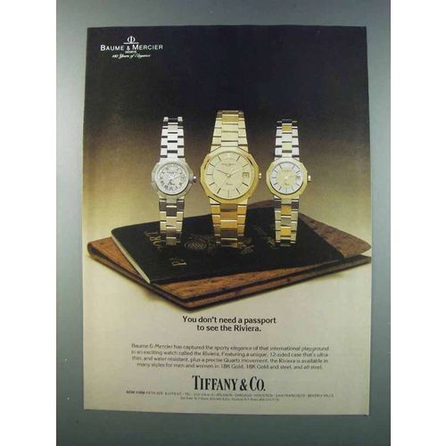 1981 Tiffany & Co. Baume & Mercier Riviera Watches Ad
