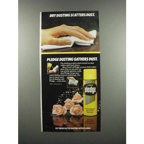 1983 Johnson Wax Lemon Pledge Ad - Dry Dusting