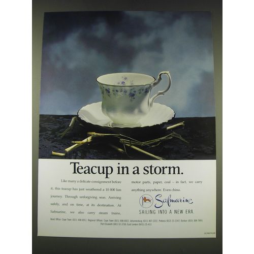 1989 Safmarine Shipping Ad - Teacup in a storm