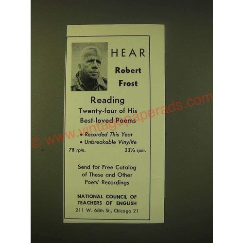 1951 National Council of Teachers of English Ad - Hear Robert Frost reading
