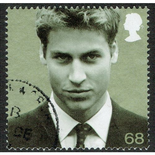 2003 21st Birthday of Prince William 68p Sage Green Black and Green SG2384 FU
