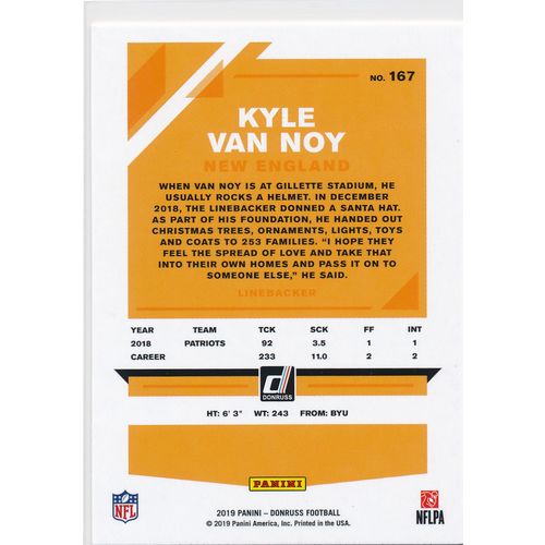 2019 Donruss Football Base 167 Kyle Van Noy New England Patriots