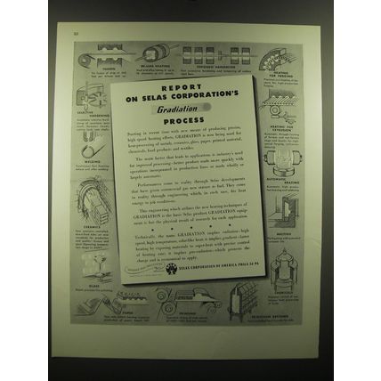 1948 Selas Gradiation Equipment Ad - Report on Selas Corporation's gradiation