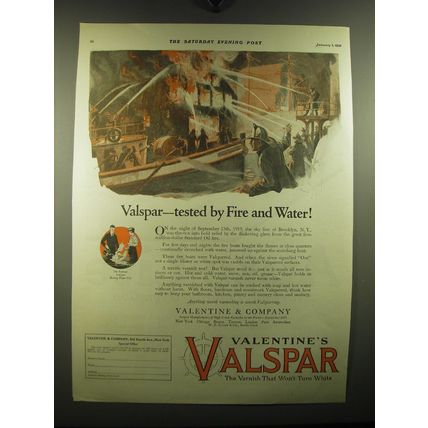 1921 Valentine's Valspar Varnish Stain Ad - Valspar - tested by Fire and Water
