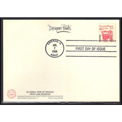 FDC Postcard 2261 16.7c Popcorn Wagan (No Cachet-U/A) Box0569