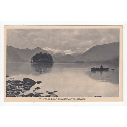 A Spring Day Derwentwater Lake District Postcard Cumbria G P Abraham