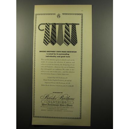 1950 Brooks Brothers Neckwear Advertisement