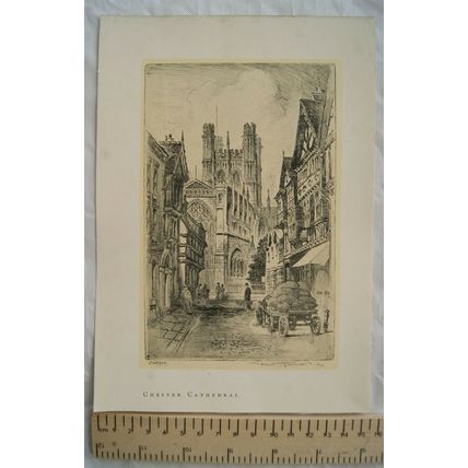 1930 print Chester Cathedral by Frank Greenwood