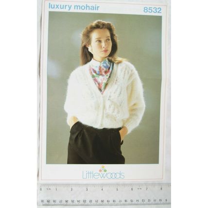 Vintage: Littlewoods 8532 lacy V neck cardigan, luxury mohair