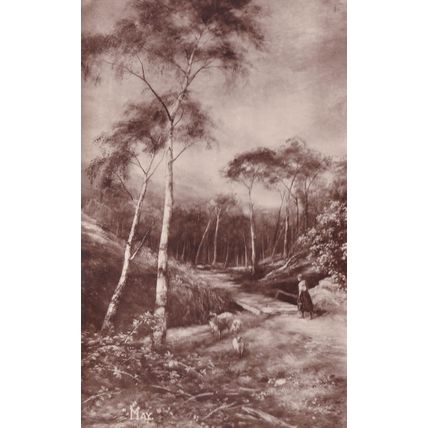 May Farm Bridge Painting J.MacWhirter Antique RPC Postcard