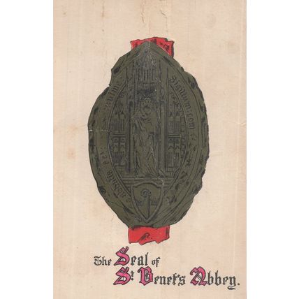 The Seal Of St Benet's Abbey Norfolk Antique PB Postcard