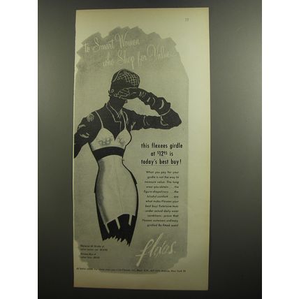 1952 Flexees Girdles and Bras Ad - at $12.95 is today's best buy