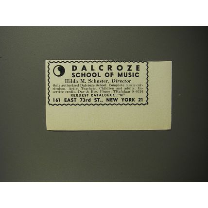 1953 Dalcroze School of Music Advertisement