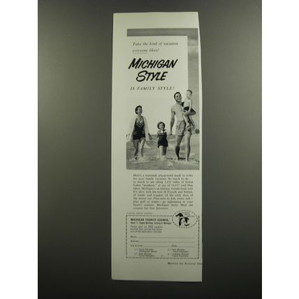 1957 Michigan Tourist Council Ad - Take the kind of vacation everyone likes!