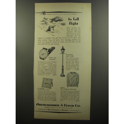 1953 Abercrombie & Fitch Ad - Auto-Graph Watch; Outdoor Post Lamp