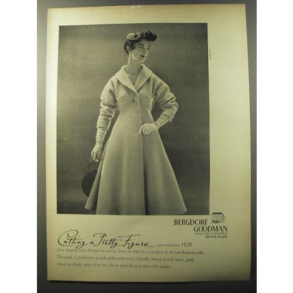 1953 Bergdorf Goodman Coat Advertisement - Cutting a pretty figure