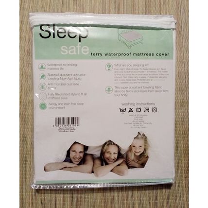 Towelling Pillow Protector Pair Waterproof 50cm x 75cm Sleep Safe