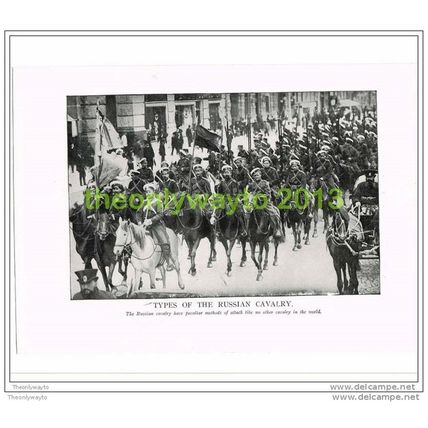 TYPES OF RUSSIAN CAVALRY, PHOTO BOOK ILLUSTRATION c1914