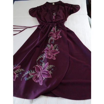 Dress - Purple Floral - Spaghetti Strap with attached Jacket - Size 5