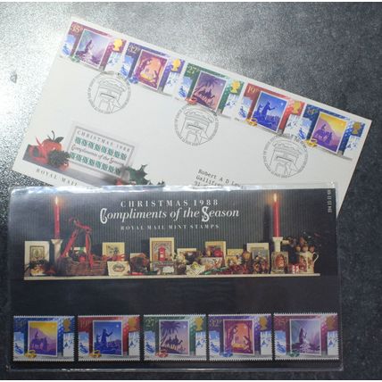 GB STAMPS BUY ON GET ONE FREE Pres.pack 194 Christmas 1988 MNH ~~L@@K~~