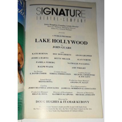 Lake Hollywood - Playbill - May 1999 .. Signature Theatre Company, New York.