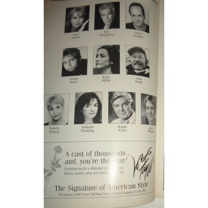 Lake Hollywood - Playbill - May 1999 .. Signature Theatre Company, New York.