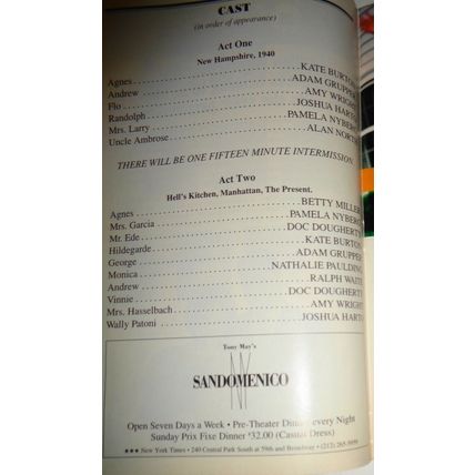 Lake Hollywood - Playbill - May 1999 .. Signature Theatre Company, New York.