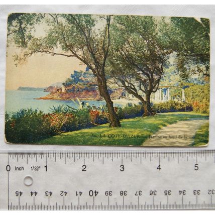 vintage postcard Jardins au bord de la mer
