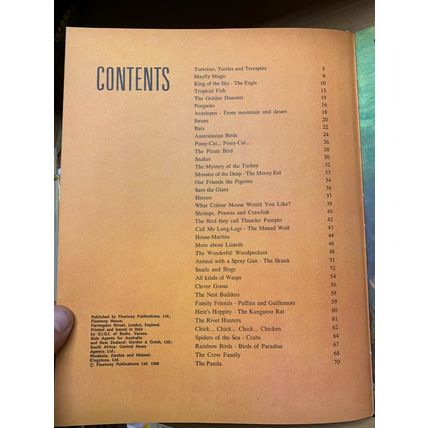 1968 "THE THIRD TREASURE BOOK OF ANIMALS" ANNUAL HARDBACK BOOK (P4)